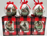 Boule de Noël en mousse mignonne en forme de chien, lot individuel, boule rétro en polystyrène pour chiot d'hiver avec ruban rouge, ornements suspendus pour la décoration de Noël