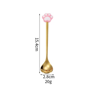 Mèo Paw Silicone xử lý thép không gỉ vàng muỗng nĩa - Product Image 5