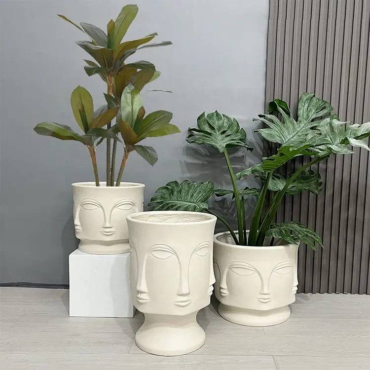 Nordic abstract bonsai pot garden pot magnesium oxide floor outdoor   indoor planter pot sculpture planting