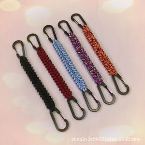 Handmade <b>Braided</b> Paracord Keychain 6Cm Aluminum Carabiner Double Hook Nylon Durable Promotional Gift <b>Accessory</b> - Product Image 4