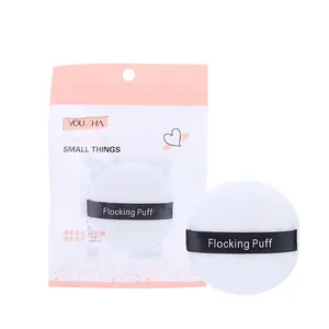 Yoisha puff longgar kosmetik berbulu halus YF170 sabuk sutra dengan Puff lembut klasik bulat