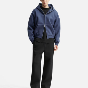 Sudadera con capucha completa para hombre, con logotipo personalizado, de algodón y forro polar, estilo casual urbano, chaqueta con cremallera para hombre - Product Image 5