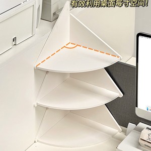OuShuMei <b>Corner</b> Shelf 3 Tier White Storage Rack For Desk Office Organizer - Product Image 3