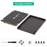 2 in 1 menggabungkan M.2 NGFF key B & mSATA SSD ke 2.5 SATA3 Adapter dengan plastik penutup