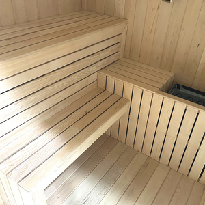 Asientos para Porche, Sauna Panorámica en Forma de Cubo para 6 Personas, Área de Reunión en la <span class=keywords><strong>Terraza</strong></span>, Madera de Abeto, <span class=keywords><strong>Estufa</strong></span> Eléctrica, Diseño Inteligente de Temperatura - Product Image 6