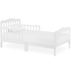 <span class=keywords><strong>Lit</strong></span> plateforme classique pour tout-petits <span class=keywords><strong>blanc</strong></span> avec barrières de sécurité latérales basses en <span class=keywords><strong>bois</strong></span> de pin non toxique - Product Image 6