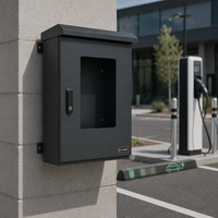 Boîtier de protection pour chargeur de VE 350x500x200mm IP65 en acier laminé à froid, montage mural, boîtier vide pour station de recharge