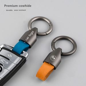 <b>Customized</b> Logo Leather Metal <b>Keychain</b> Simple Premium Pendant Customizable LOGO Luxury Car <b>Keychain</b> - Product Image 4