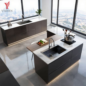 Armoire de <span class=keywords><strong>cuisine</strong></span> de luxe en aluminium durable avec système de levage intelligent, panier extractible, ensemble complet modulaire avec îlot central - Product Image 5