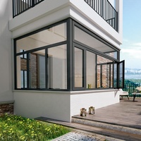 Ventanas de Aluminio con Doble Acristalamiento Templado de Alta Calidad, Resistentes a Huracanes, con Mosquitera Magnética para Villas, Ahorro Energético