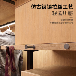 Concealed Retractable Coat Hooks M8 75 Antique Nickel Wall Mounted Minimalist Design For Cloakroom Storage - Product Image 1
