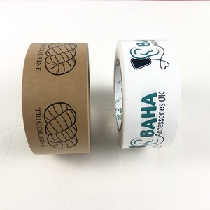 Eco Friendly Colored <strong>Custom</strong> <strong>Printed</strong> Brown White Self-adhesive Gum Kraft Paper <strong>Tape</strong> Roll with Logo Printing for Packaging - Product Image 5
