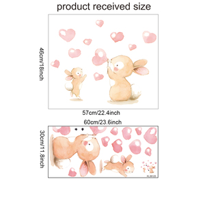 Autocollant mural auto-adhésif pour chambre d'enfant, motif mère lapine et sa bulle d'amour, papier peint décoratif pour chambre d'enfant - Product Image 6