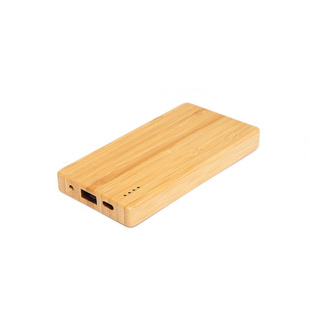 Wooden OEM Logo Promotion 6000 MA Power Bank Wooden Battery Charger Ultra-Thin Mobile Phone Charger