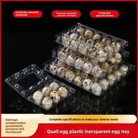 Boîte d'emballage rectangulaire transparente antichoc en PET jetable pour œufs de caille, modèle BHAB-QE1, épaisseur 0,18-0,5 mm, pour aliments
