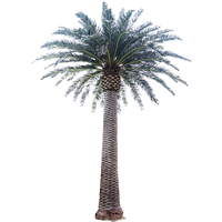 Pohon palem luar ruangan komersil 1-20 kaki pohon palem Faux tanggalan Palm/royal/kelapa pohon palem buatan tahan UV untuk desain taman hiburan