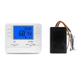 Contrôleur de climatiseur mécanique sans fil avec écran LCD, 24 v, Thermostat pour pièce