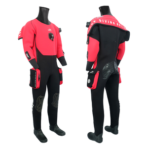 उच्च गुणवत्ता वाले लाल पुरुषों नियोप्रोन वाटरप्रूफ ड्रिसूट स्कूबा डाइविंग सूट जूते के साथ सूखा सूट - Product Image 4