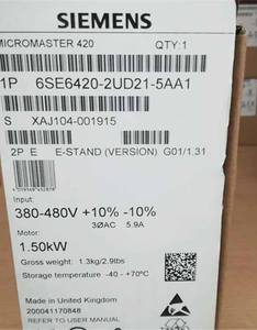 סימנס מיקרו מאסטר 420 סדרת מהפך כונן 6SE6420-2UD21-5AA1 6SE64202UD215AA1 - Product Image 3