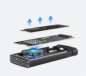 เคสอะลูมิเนียมดีไซน์ใหม่พร้อมพัดลมระบายความร้อนสำหรับ M.2 NVMe SSD รองรับ NGFF NVME สำหรับ Kinston M.2 SSD เคส NVMe ความเร็วสูง - Product Image 6