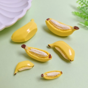 100 pièces de figurines miniatures de bananes artificielles, bananes jaunes réalistes, modèle alimentaire pour maison de poupée, pour la décoration de cuisine, de chambre et de fête - Product Image 4