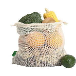 Sac en filet de nylon personnalisé recyclable avec cordon de serrage, utile pour l'industrie et les courses de fruits et légumes - Product Image 2