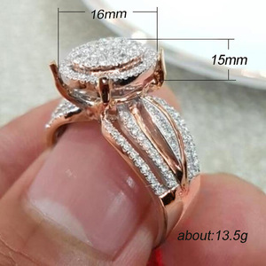 Anello stellato per donna, design scintillante completamente intarsiato, gioielli eleganti e alla moda - Product Image 5