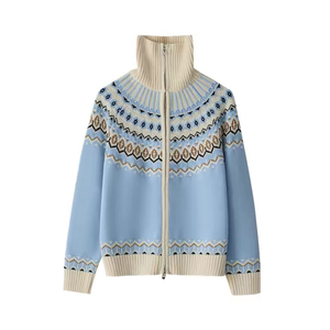 <span class=keywords><strong>Cardigan</strong></span> Invernale da <span class=keywords><strong>Donna</strong></span> Casual Vintage con Colletto a Risvolto, <span class=keywords><strong>Zip</strong></span>, Anti-Pilling, in Poliestere/Cotone, Manica Lunga - Product Image 4