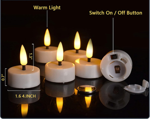 Mini bougies LED à flamme vacillante 3D, lot de 6, décorations romantiques pour la maison, différentes tailles, pour mariage - Product Image 4