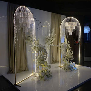 <span class=keywords><strong>2025</strong></span> nóng bán trắng lá Vòng <span class=keywords><strong>LED</strong></span> ánh sáng Đường Hầm vòm vườn Bridal đám cưới vòm Backdrop đứng - Product Image 5