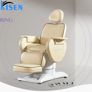 Kisen White PU Pedicure Barber Electric Beauty Remote <b>Recline</b> Tattoo Furniture Shampoo Bed Customizable PU Color For Hair Spa - Product Image 1