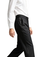 Pantalon de smoking sur mesure en satin à rayures latérales pour homme, coupe droite, idéal pour mariage, vente en gros, fabrication ODM