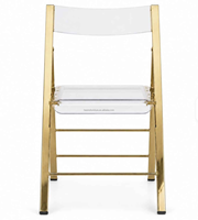 Chaise de salle à manger pliante en acier inoxydable, design contemporain portable pour hôtel, mariage, fête, salon, appartement