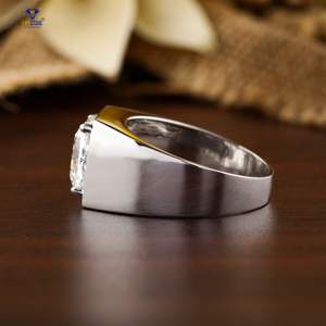 4.50 TDW แหวนแต่งงานของผู้ชายประดับเพชรสีทองขาวขนาดมาตรฐาน18K cvd/hpht หินห้องแล็บประดับเพชร - Product Image 5