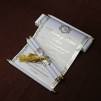 Invitaciones de Boda en Rollo de Diseño Real de Alta Calidad con Decoración de Papel de Seda y Caja, Invitaciones de Cumpleaños en Rollo Personalizadas