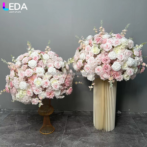 LEDA งานแต่งงาน ของตกแต่งงานอีเว้นท์ ดีไซน์ใหม่ ทำด้วยมือ ขนาด 70 ซม. 80 ซม. ลูกบอลดอกกุหลาบสีชมพูสำหรับตกแต่งโต๊ะ - Product Image 1