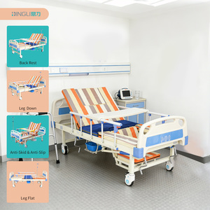 <span class=keywords><strong>Lit</strong></span> d'hôpital manuel multifonction en acier au carbone avec trou pour toilettes, position chaise antidérapante, mobilier médical <span class=keywords><strong>de</strong></span> soins aux patients - Product Image 2