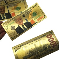 Billet factice de 100 dollars USD, noir et or, en feuille d'or 24K, imperméable, pour collection de billets, souvenirs et cadeaux d'affaires