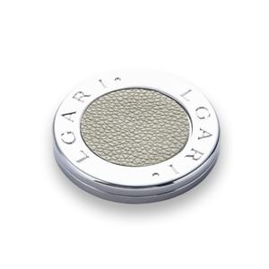 Personalized Portable Private Rotatable Label Small Round PU Leather Metal <b>Compact</b> <b>Mirror</b> - Product Image 3
