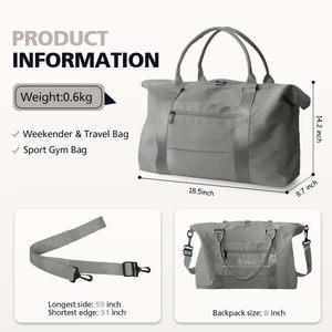 Borsa <span class=keywords><strong>da</strong></span> Viaggio Premium di <span class=keywords><strong>Grande</strong></span> Capacità per Uomo e Donna, Elegante Borsa <span class=keywords><strong>da</strong></span> Palestra, Borsa <span class=keywords><strong>da</strong></span> Trasporto per Brevi Viaggi - Product Image 3