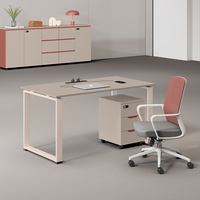 Bureau de travail moderne minimaliste ou bureau double en bois kaki