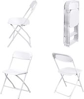 Vente en gros Chaise pliante blanche portable en plastique HDPE pour l'extérieur, l'intérieur, le restaurant et le bureau
