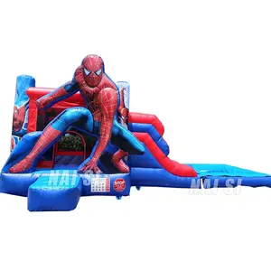 Venda quente Preço Barato Comercial Inflatables Combo Spider Man Water Slide Com Piscina