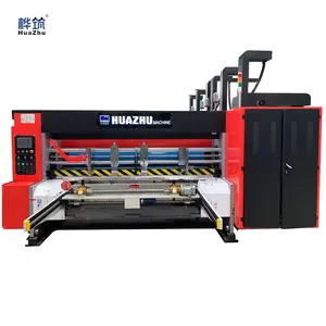 Full Automatic Carton Box Making 4 Colors Flexo Corrugated Automatic Printing Slotting Die Cutting Machine with Strapping
