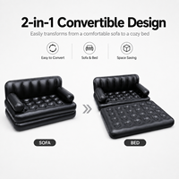 Canapé convertible en PVC sur mesure de 0,34 mm d'épaisseur, canapé-lit gonflable double portable pour l'intérieur et l'extérieur