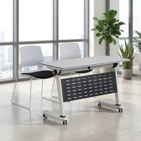 Table et chaises de conférence pliantes modernes en métal avec double bureau et chaises pour les écoles