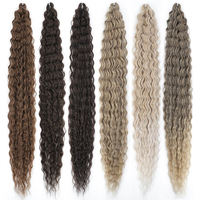 Vente en gros d'extensions capillaires Goddess Hair en fibre haute température, 30 pouces, pour tresses au crochet Water Wave et Deep Wave, à double trame, fabriquées à la machine