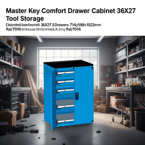 Fami Master Key Comfort <b>Drawer</b> Cabinet 36X27 3 <b>Drawers</b> 714x598x1023mm Anthracite Grey Ral7016 <b>Tool</b> Storage - Product Image 2