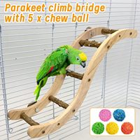 Accessoires pour animaux de compagnie en gros : Échelle en bois naturel pour oiseaux, Pont d'escalade pour perroquets, Supports d'exercice, Pont à grigner pour perruches