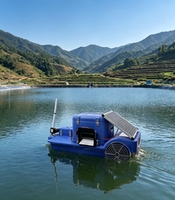 DUMILE 多池塘管理太阳能 GPS 虾类喂食船，通过应用程序集中控制多个农场池塘